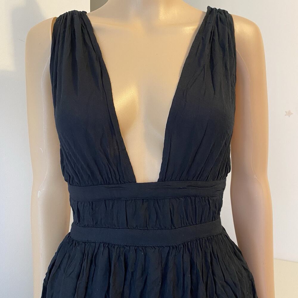 ASOS Swim CoverUp MaxiDress Black Lightweight Cut Out Sexy Feminine Beachy 4/S